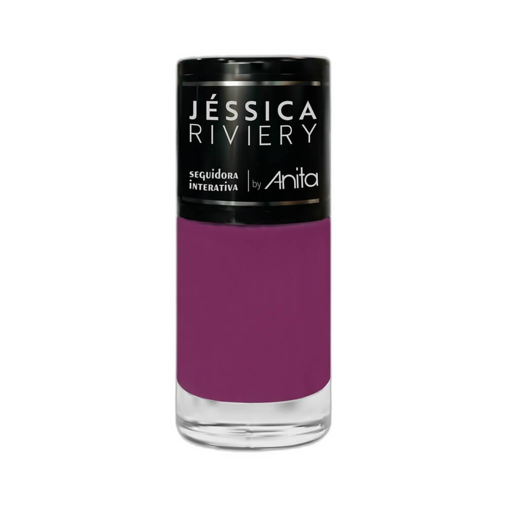 Esmalte Jéssica Riviery by Anita Seguidora Interativa em frasco de vidro transparente com tampa preta